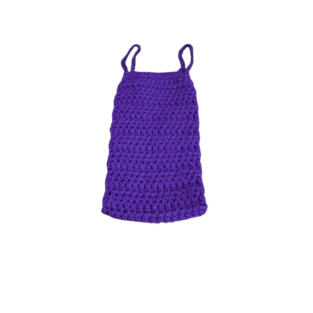 NEW handmade crochet hanging toilet paper roll holder holds 1-2 rolls purple